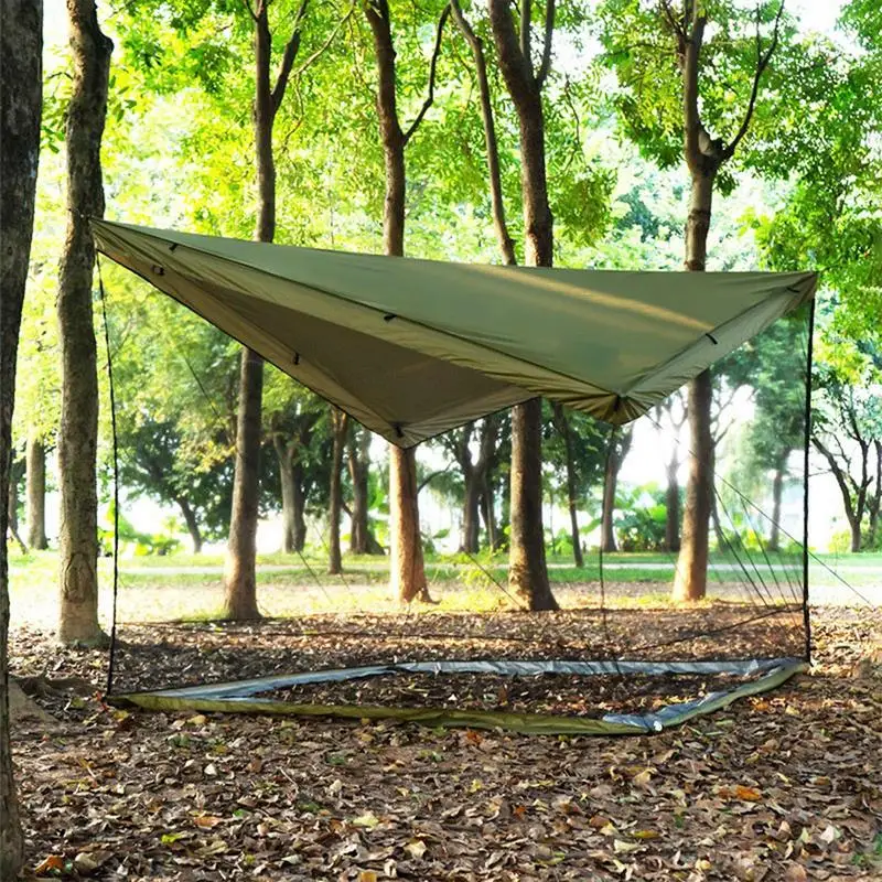 Camping Canopy Portable Outdoor Sun Shade Large Space Sun Shelter Patio BBQ Canopy Tent Picnic Family Outings