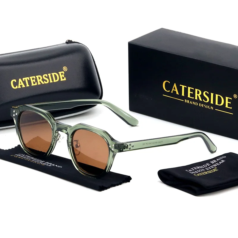 Caterside Retro Polarized Men Sunglasses TR90 Frame Fashion Women Sun Glasses Outdoor High Quality Travel UV400 Eyewear Gift