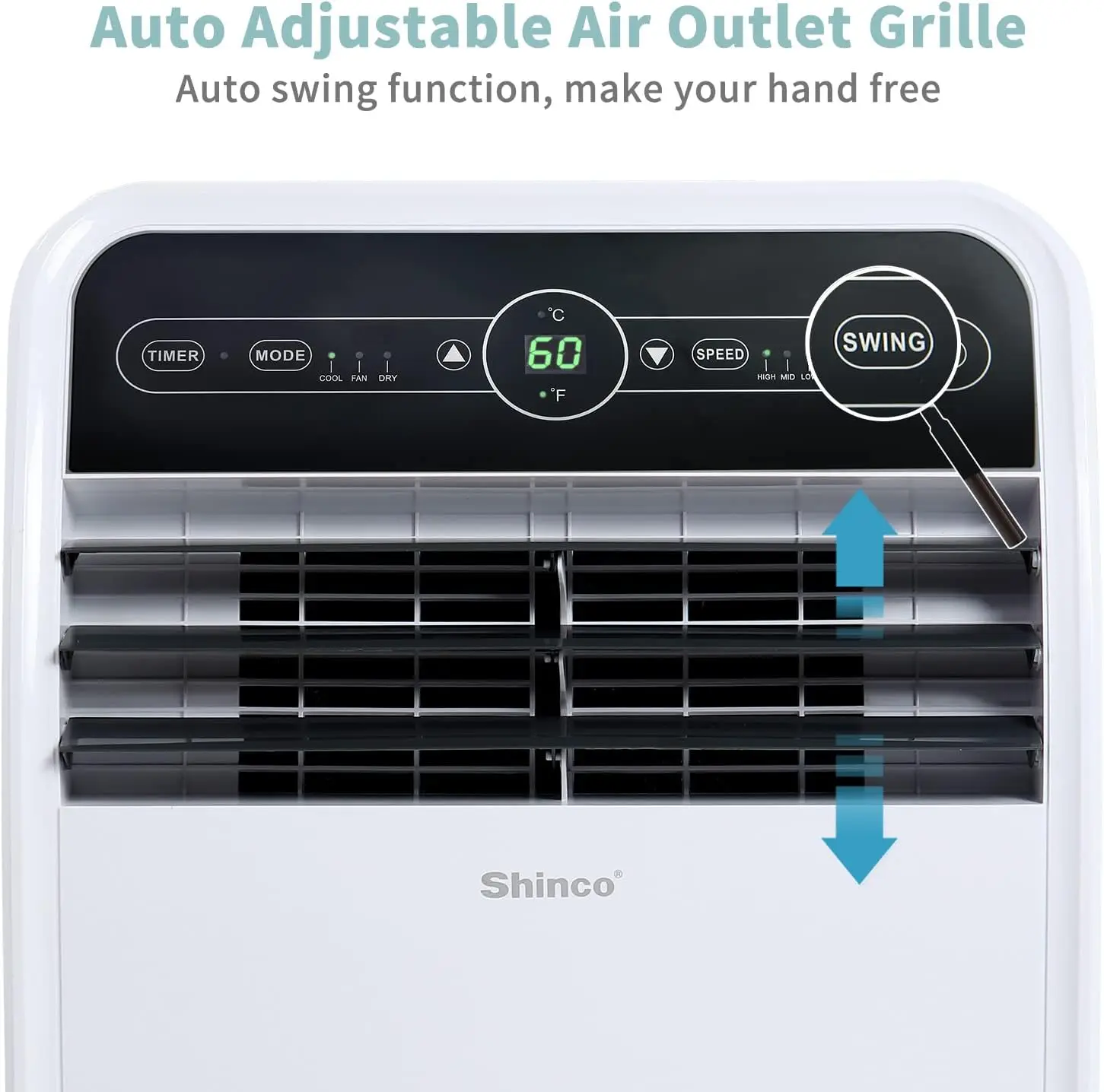 10,000 BTU Portable Air Conditioner, Portable AC Unit with Built-in Cool, Dehumidifier & Fan Modes for Room up to 300 sq.ft, RC 6