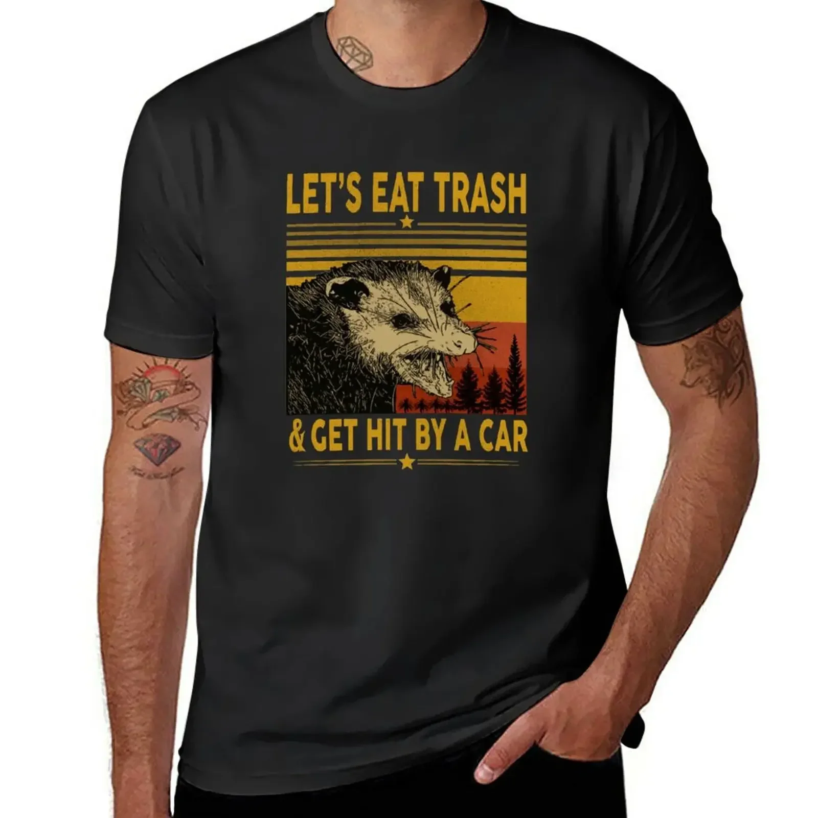 

Let's Eat Trash Get Hit By A Car T-Shirt Short sleeve tee customs design your own heavyweight t shirts for men