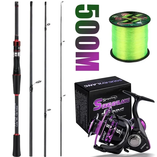 Sougayilang Fishing Rod and Reel Full Kit 1.8m,2.1m Spinning Rod