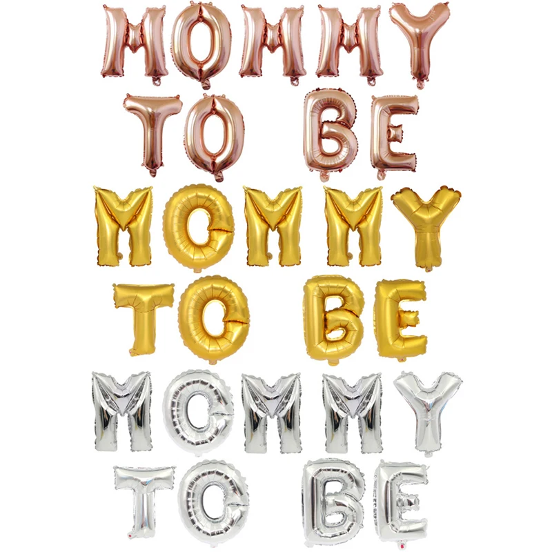 

1set 16inch Rose Gold Silver Mommy To Be Letter Foil Balloons Inflatable Ballons Pregnant Mommy Mother's Day Party Decorations