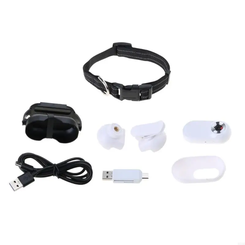 02DB Practical Pet Camera Collar Dog Collar Camera with Large Angles for Pet Monitoring Outdoor Training Video