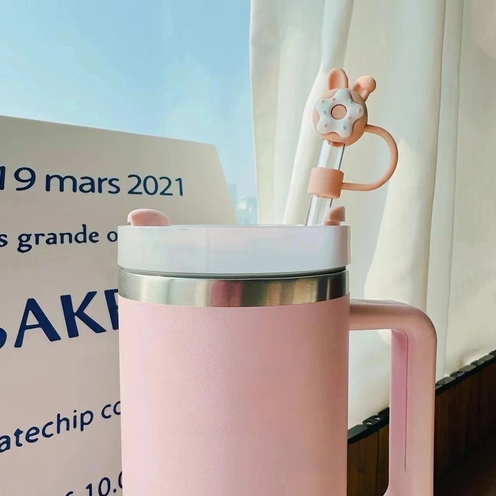 Silikon-Trinkhalm-Aufsätze Für Stanley-Becher - Mit Griff, 1,2 L, 7-teilig, Staubdicht & Wiederverwendbar
