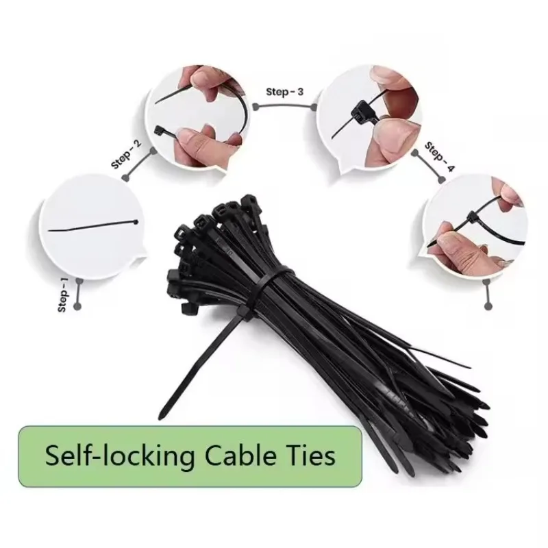 Self Locking Nylon Cable Tie Plastic Cord Tie Wraps Strap Convenient Nylon Cable Manager for Home Office Line Manager