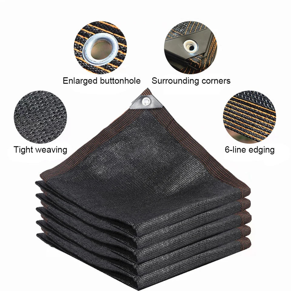 Colourtree 50% Black Shade Cloth With Upgraded Grommets - UV Resistant Netting For Plant Cover, Garden, Patio