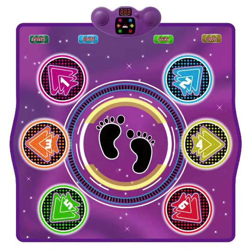 Electronic Dance Pad with LED Lights Family Music Game Mat Wireless BT for Kids and Adults for Exercise & Games