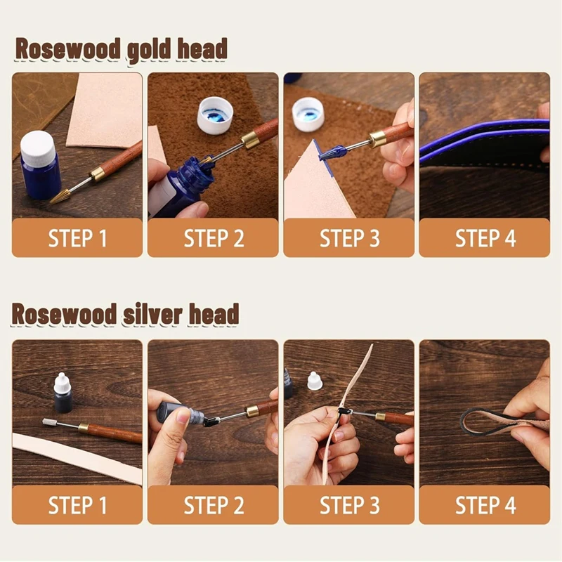 2Pcs Leather Edge Dye Pens, Leather Edge Roller Pen Applicator, Printing Tools For Craft DIY Work