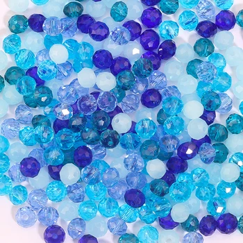 Blue Multicolor Rondelle Austria Faceted Crystal Glass Beads for Jewelry Making 1