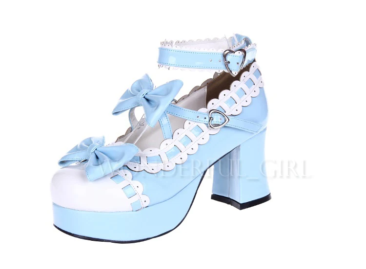 Neue japanische Stil Lolita Schuhe Dienstmädchen Cosplay Mädchen Prinzessin High Heels Damen Schuhe mit Schleife Größe 35-47 24