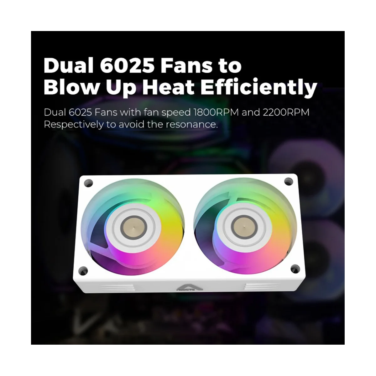 ALSEYE RAM Cooler Cooling Fan Ram Memory Cooler with Dual 60mm Fan PWM Radiator for DDR2/3/4/5 Cooling, Black ARGB