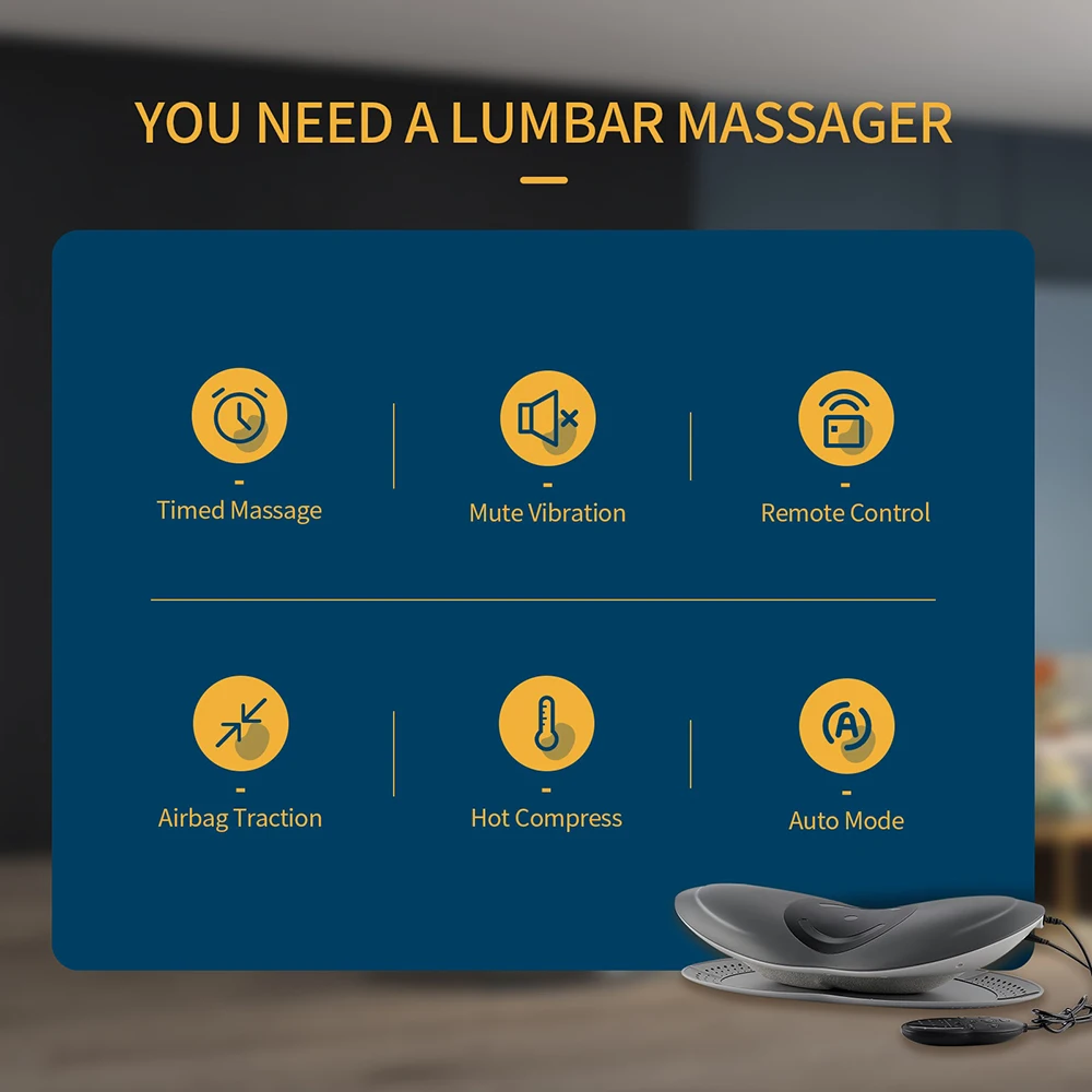 Elektrische Lendenwirbelsäule Traktion Vibration Massager Airbag Wirbelsäule Unterstützung Zurück Massage hine Taille maseador_voghion.com
