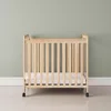 SafetyCraft Clearview Compact Daycare Crib, Durable Wood Construction, Non-Marking Casters (2 Locking), Includes 3” InfaPure 2