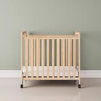 SafetyCraft Clearview Compact Daycare Crib, Durable Wood Construction, Non-Marking Casters (2 Locking), Includes 3” InfaPure 2