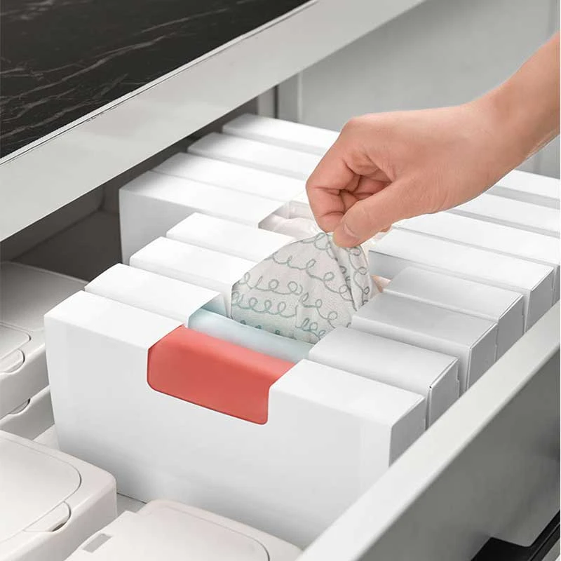 Foldable Trash Bag Storage Box Kitchen Garbage Bags Plastic Holder Home