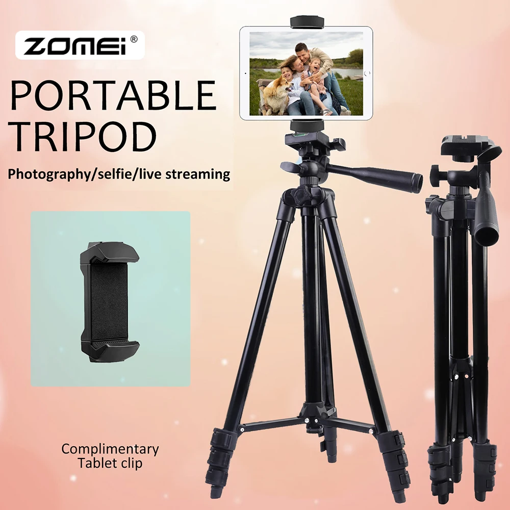 

ZOMEI Tripod for Phone Universal Phone Video Camera Photography Stand Lightweight With Clip RGB Selfie Ring Light LED Fill Light