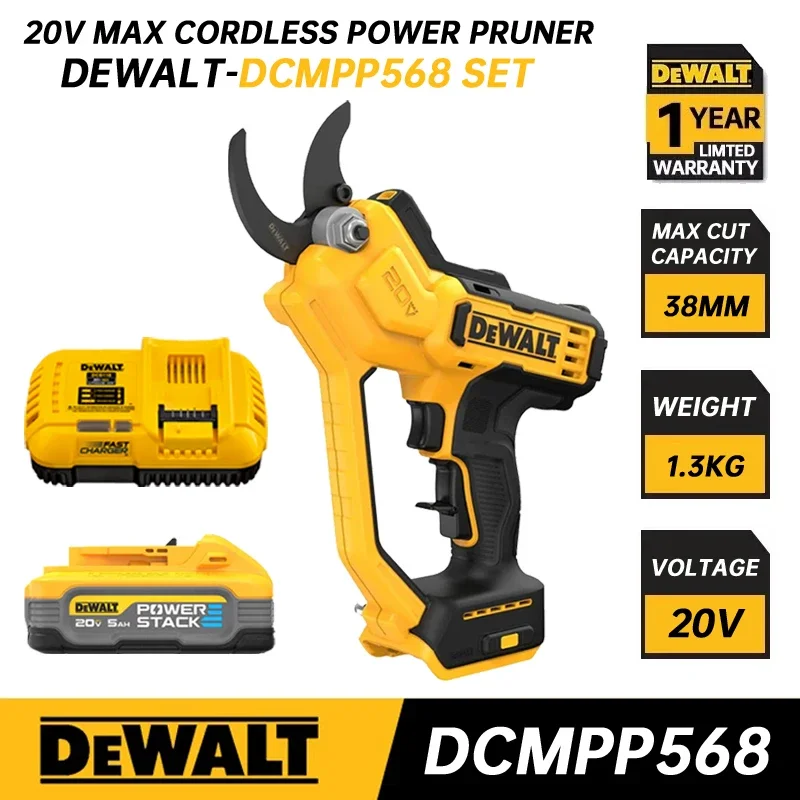 

DEWALT Cordless Powered Pruner Kit DCMPP568 With 20V Lithium Battery Rechargeable Shears Pruning Branches Cutter Pruner Scissors