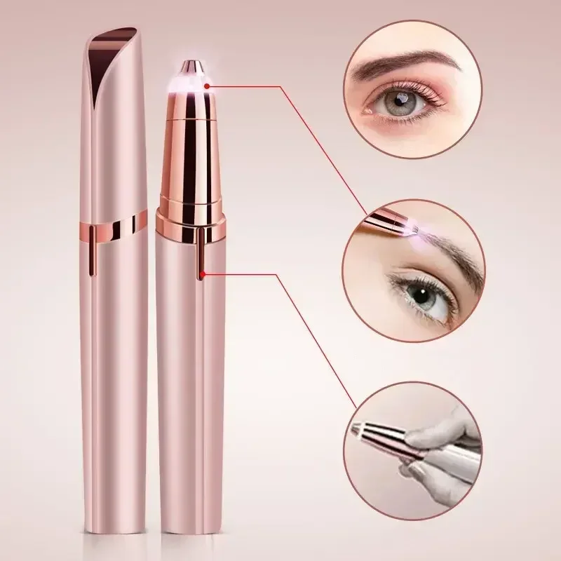 4Color Electric Eyebrow Trimmer Eyebrow Shaper Pencil Face Hair Remove for Women Men Automatic Shaver Makeup Pocketknife