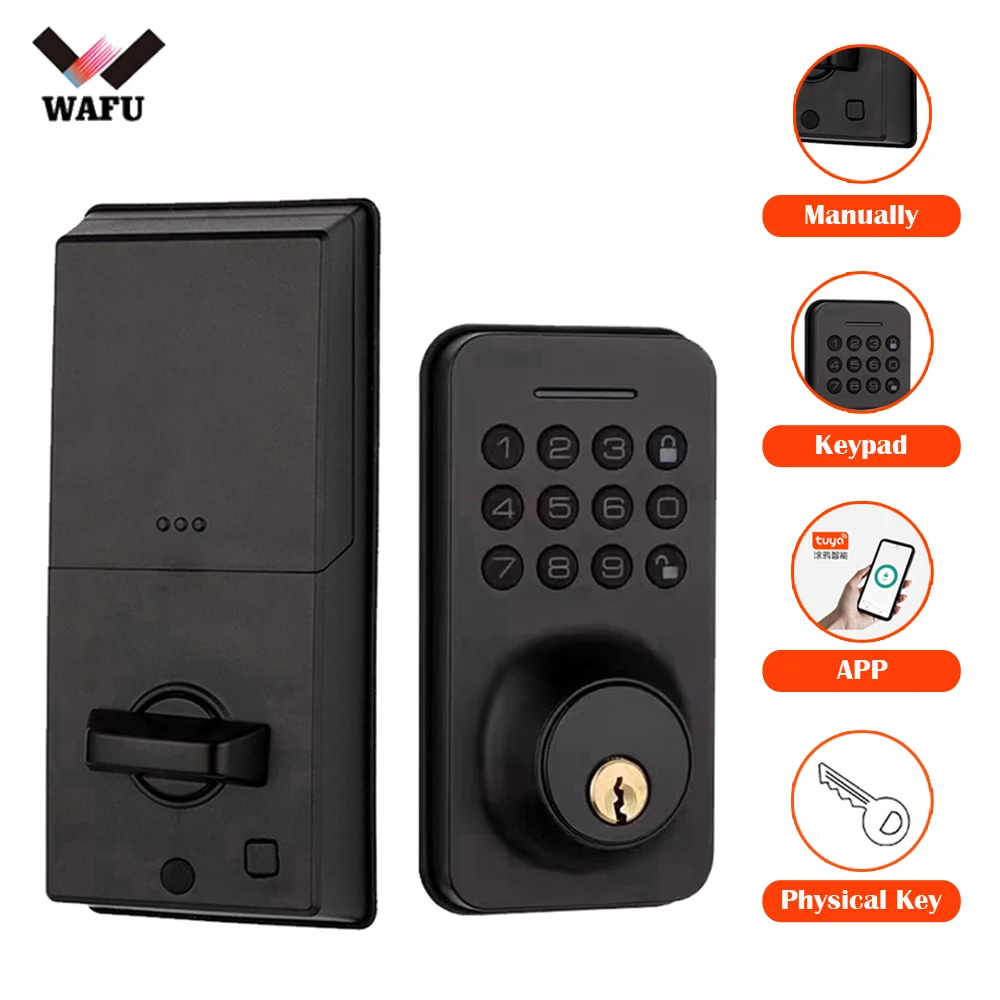 

WAFU Smart Door Lock Password Key Tuya APP Remote Unlock Bluetooth Connection for Homes Apartments Electronic Door Lock