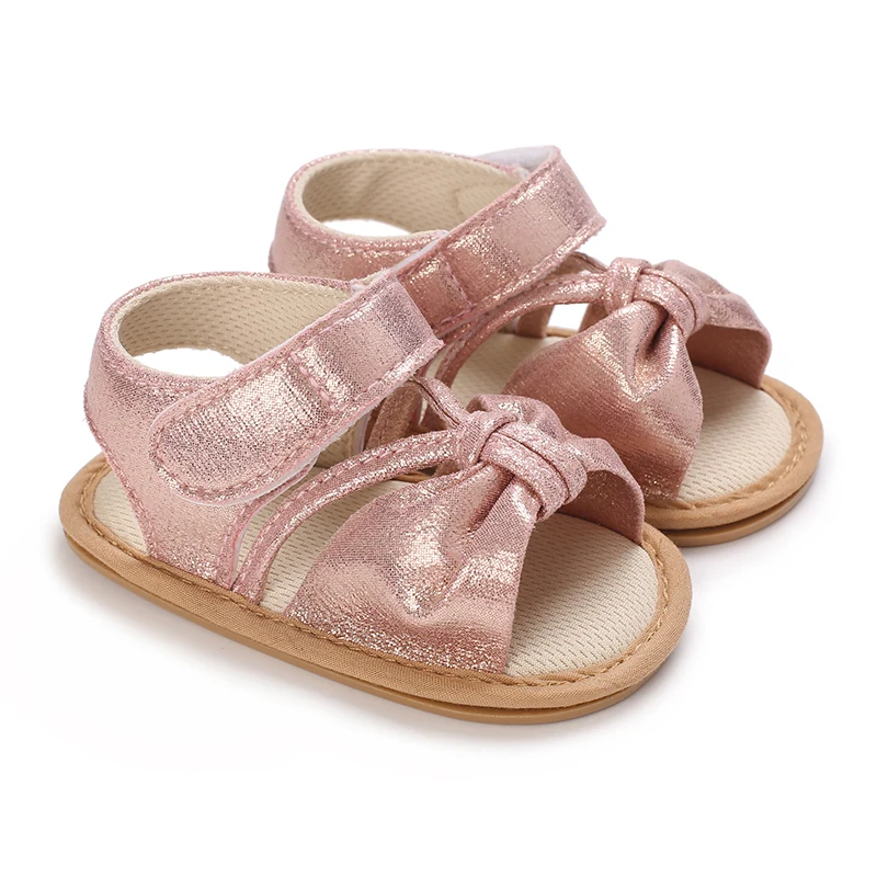 Summer New Sparkling Sandals 0-1 Year Old Baby Shoes Anti Slip Soft Bottom Exposed Toes Sparkling Women's Baby Shoes 3