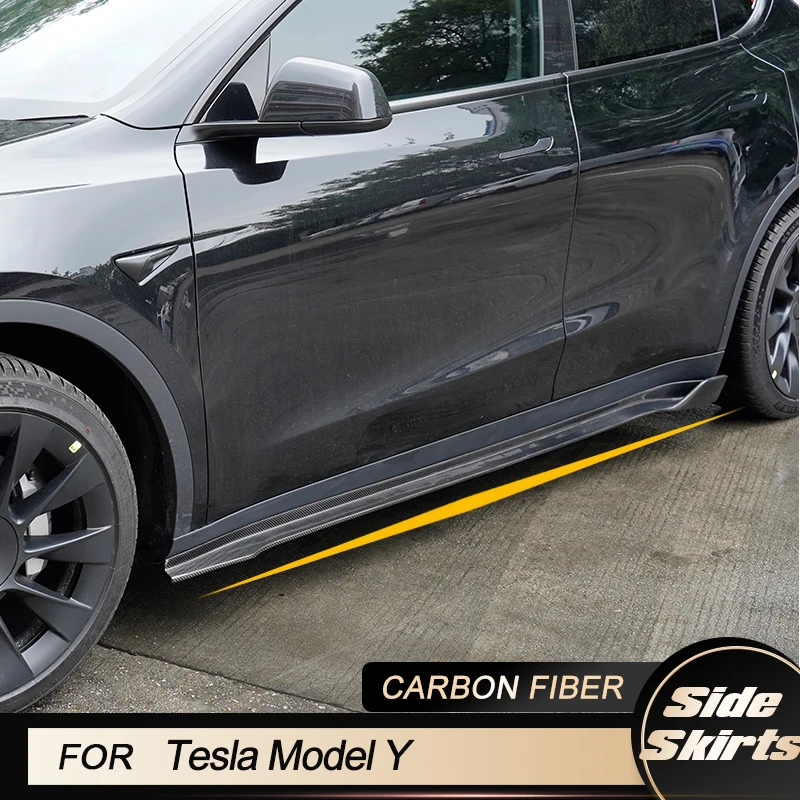 

Автомобильные Боковые удлинители для Tesla Model Y Sport 4-дверные 2019-2021 автомобильные гонки боковые юбки защитные аксессуары из углеродного волокна