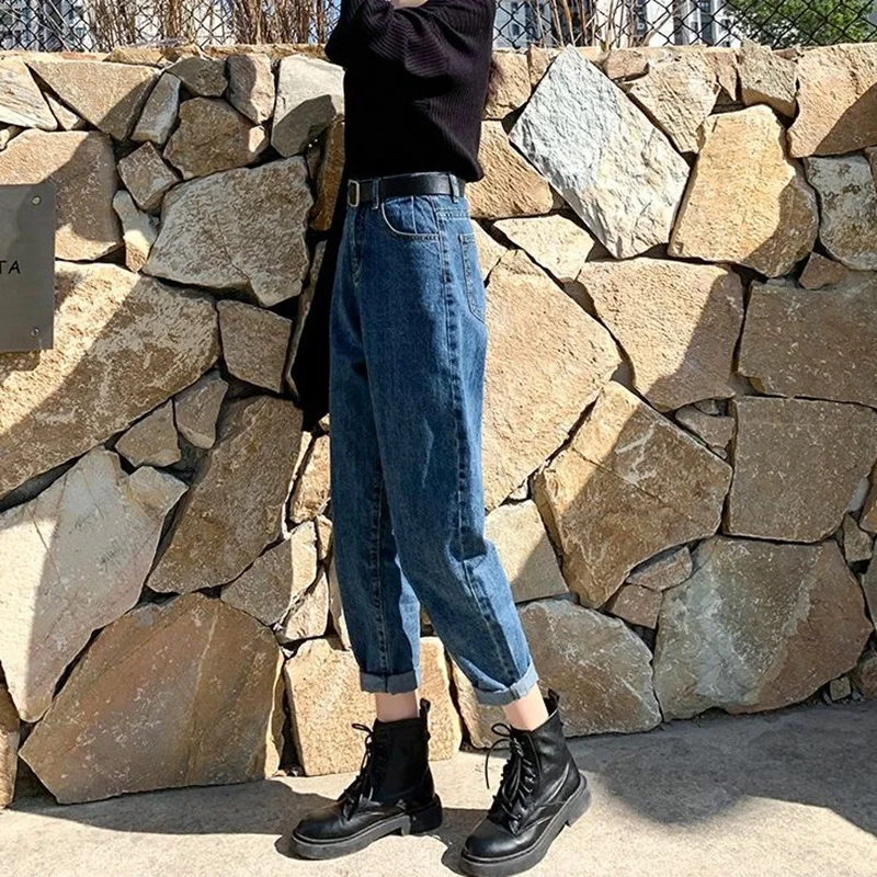 Autumn Winter Women Denim Jeans Fashion y2k Jeans High waist Straight Long Denim Pants slim loose Joker Troursers for female