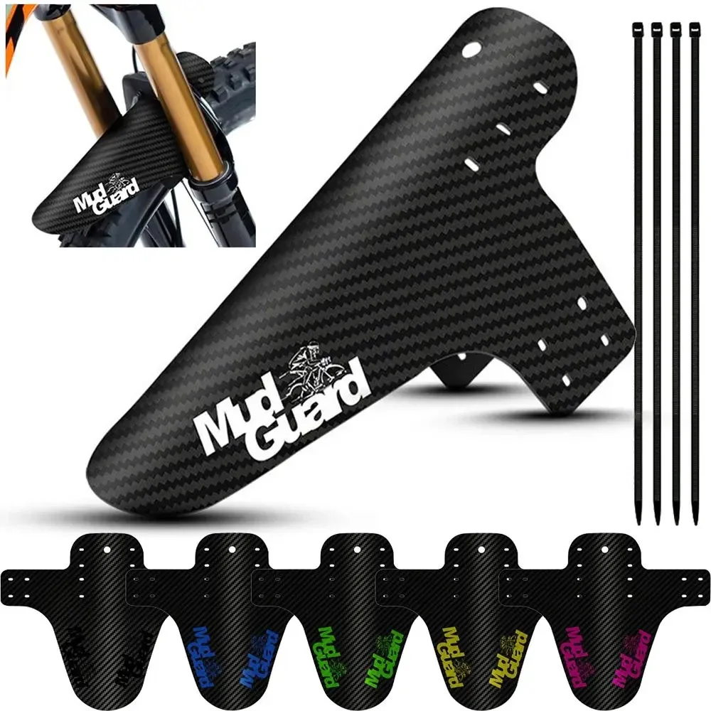 1 Piece New Mountain Bike Fenders Carbon Pattern Colorful Mud Water Guard Bike Front Rear Wheel Bicycle Fenders Accessories 2