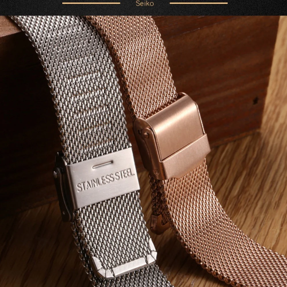 Stainless Steel Milanese Loop Mesh Watch Strap with Straight End Bracelet and Buckle