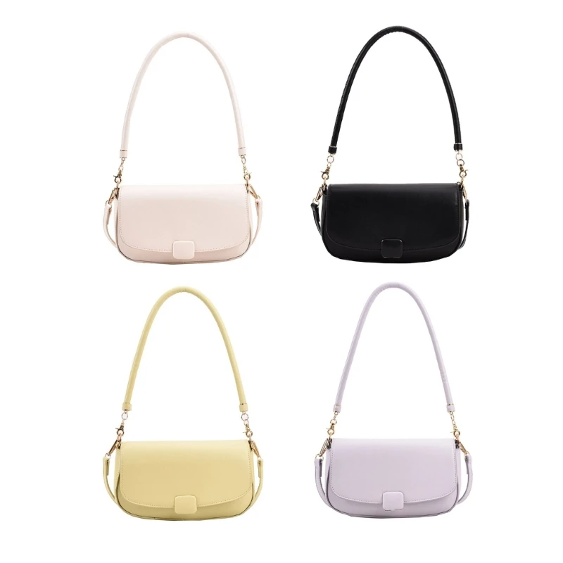 

2023 Crossbody Bags Versatile Solid Color Shoulder Bag Metal Buckle Trendy Bag