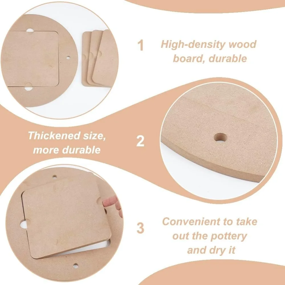 11.8inch Diameter Pottery Wheel Bats with 4pcs Square Inner Bats Pre Drilled Round Clay Throwing for Potters Clay Artists pottery tools clay sculpting tools pottery sculpting tools clay craft tool