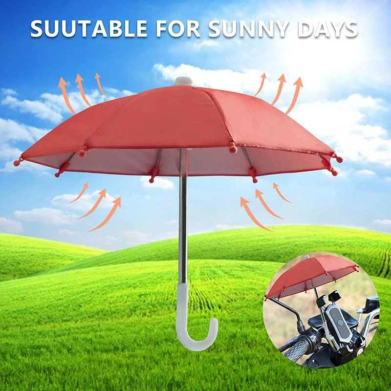Mobile Phone Umbrella Motorcycle Stand Waterproof Windproof Prevent Sun Portable Mini Umbrella Riding
