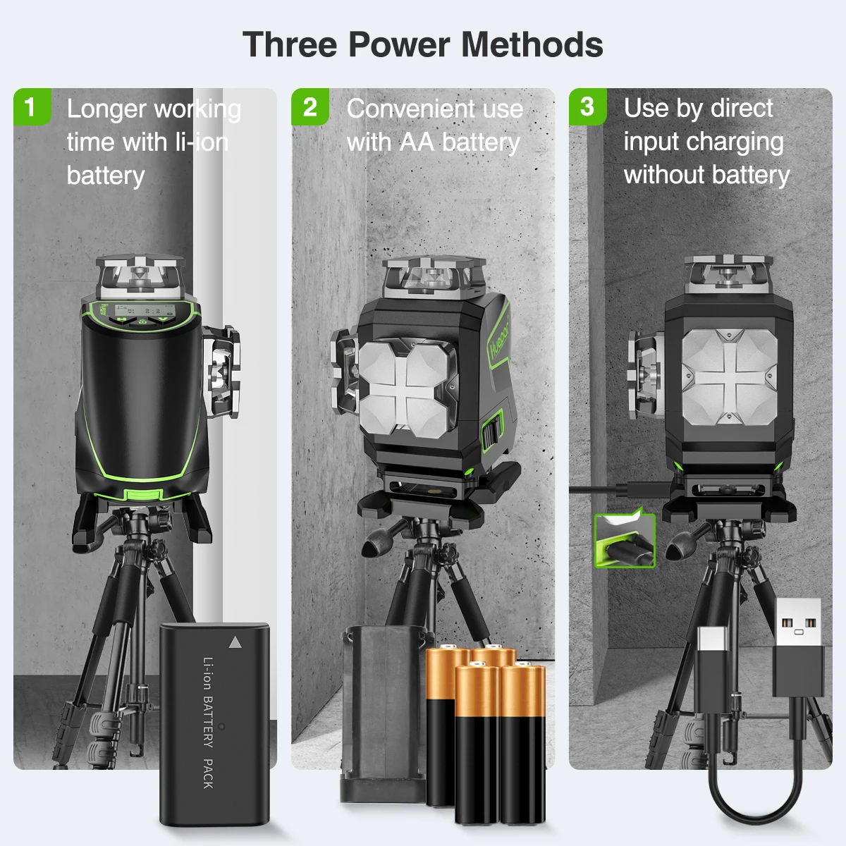 Huepar S04CG 16 lines 4D Cross Line Laser Level Bluetooth & Remote Control Functions Green Beam Lines With Hard Carry Case