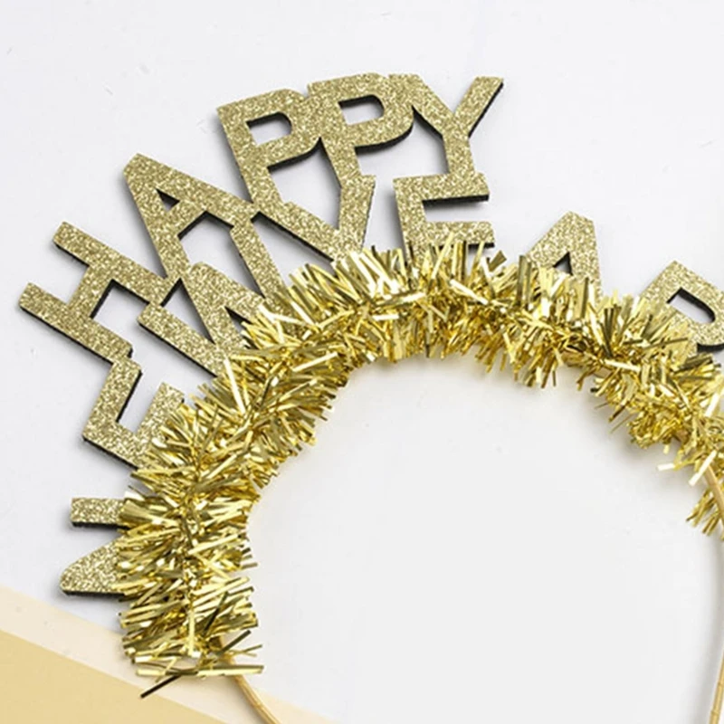 

A2ES Festival Colorful HAPPY NEW YEAR Headband Christmas Party Hair Decor