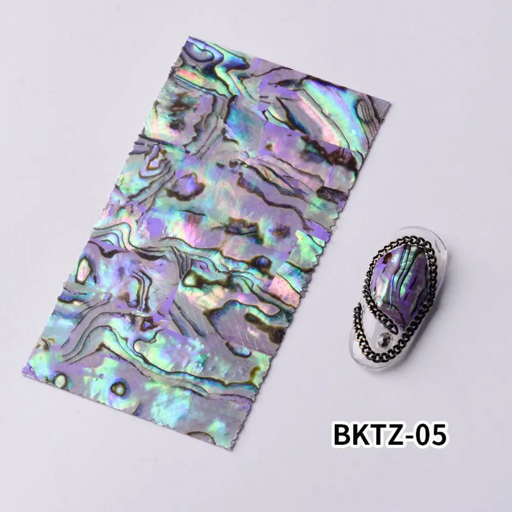 Shell Abalone 3D Nail Sticker Gradient Mermaid Flakes Nail Foil Seaside Design Adhesive DIY Art Stickers Decals 1pc nail stickers nail art tools nail decals