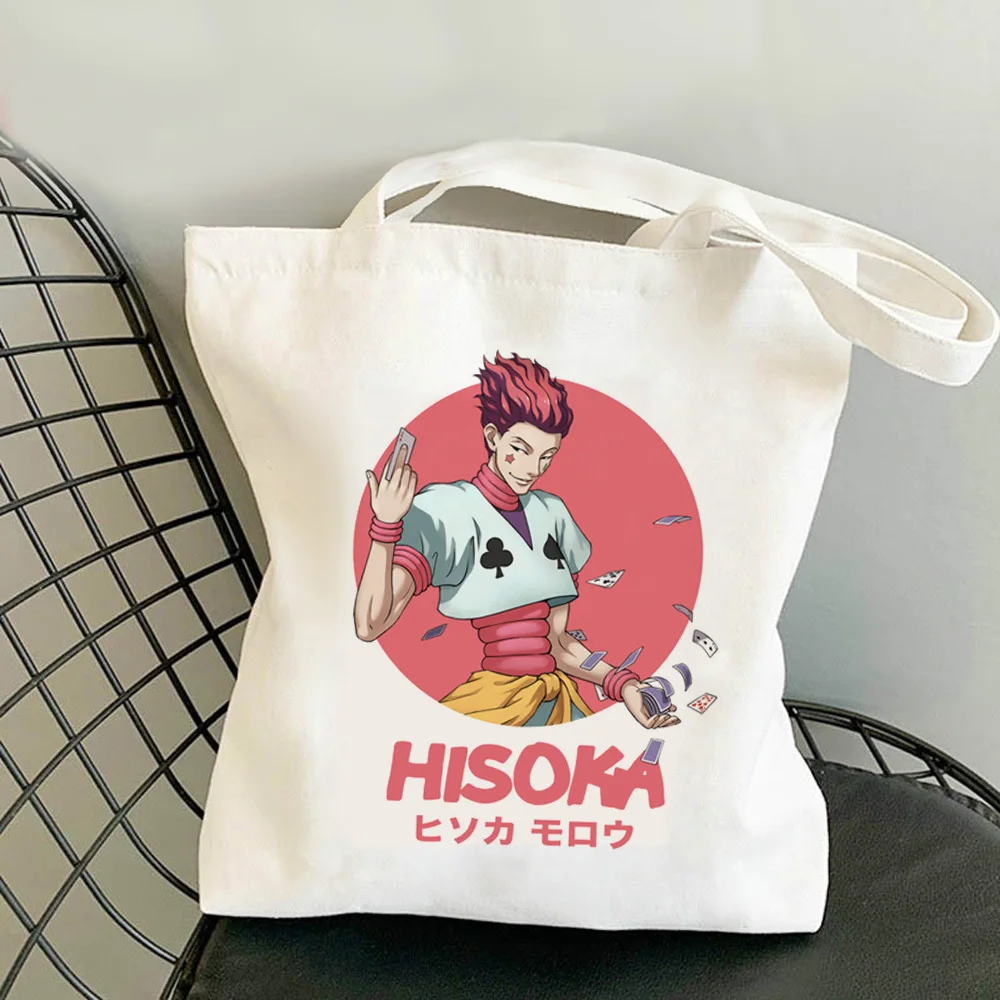 Killua Zoldyck 캔버스 토트 쇼핑백, 재사용 가능한 주머니 조직, 쇼핑백