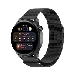 Elegant Milanese Loop Magnetic Bracelet Strap - 22mm Watch Band for HUAWEI WATCH 4 (Black)