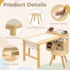 Kids Art Table & 2 Chairs Set with Roll Paper - Spacious Craft Table with Storage Shelves for Drawing, Activities, and Study 5