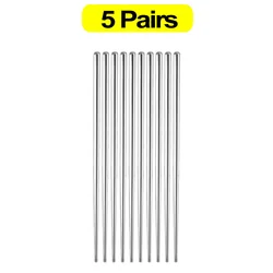 Stainless Steel Non-Slip Reusable Chopsticks (5 Pairs)
