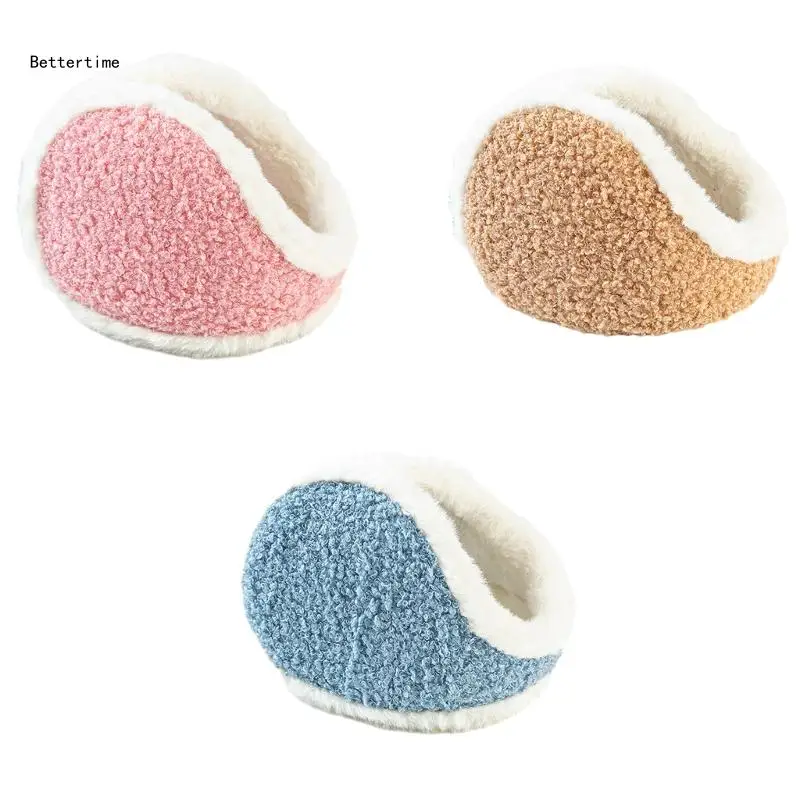 

B36D Simple Plush Ear Muffs for Women and Kids Ear Warmer Headband for Winter