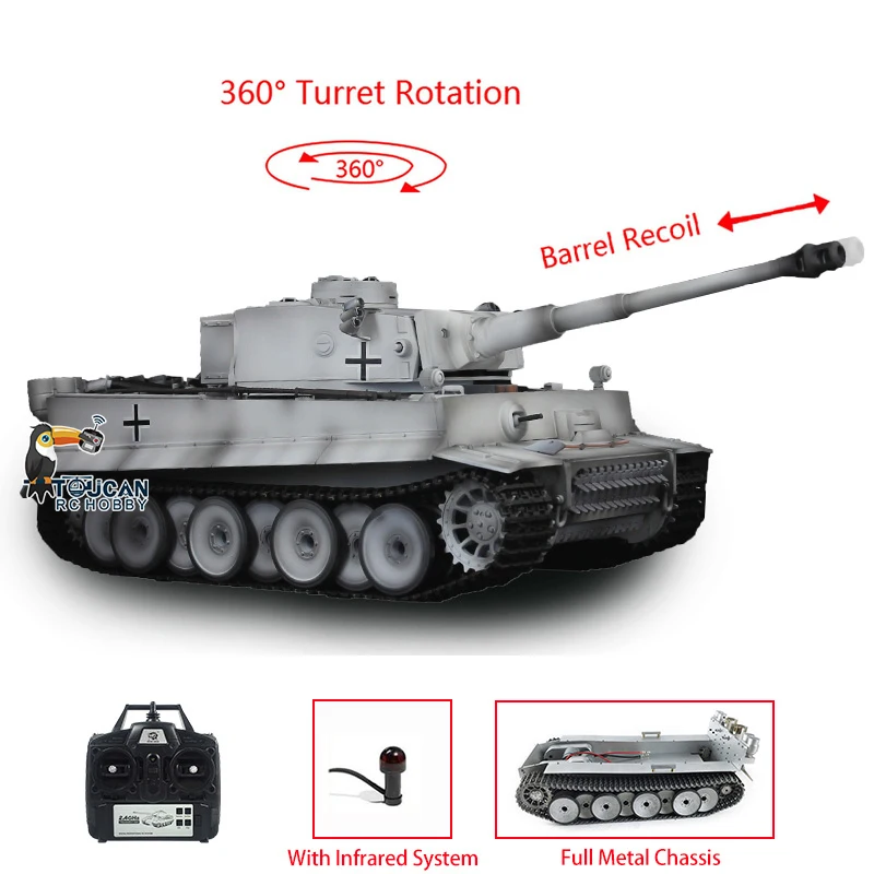 

Toys Heng Long 1/16 3818 Tiger 1 Full Metal Chassis Plastic Hull RTR RC Tank Ready to Run Radio Control Vehicle Cars TH15883