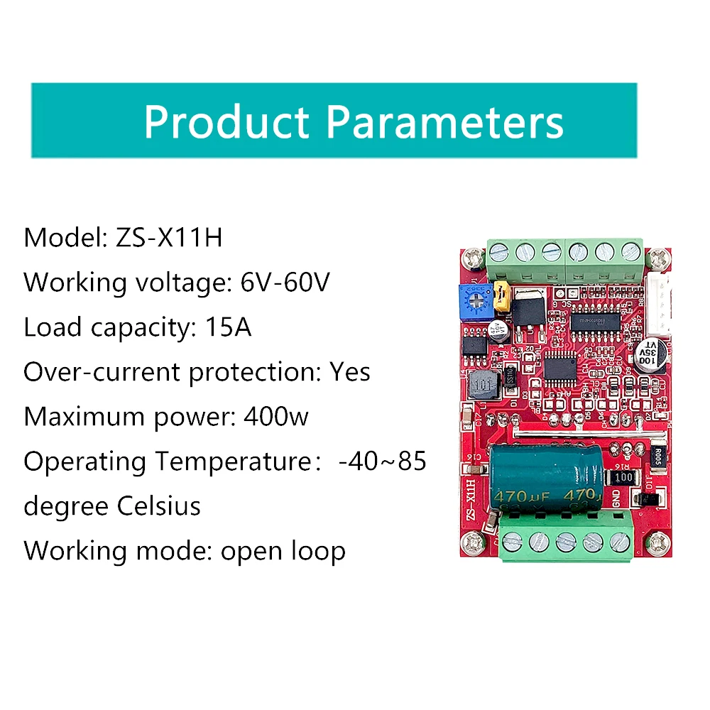 DC 6-60V 400W Brushless Hall DC Motor Driver BLDC 3 Phase Brushless Motor Controller PWM Hall Controller Module dc motor speed controller motor speed controller electric motor speed controller