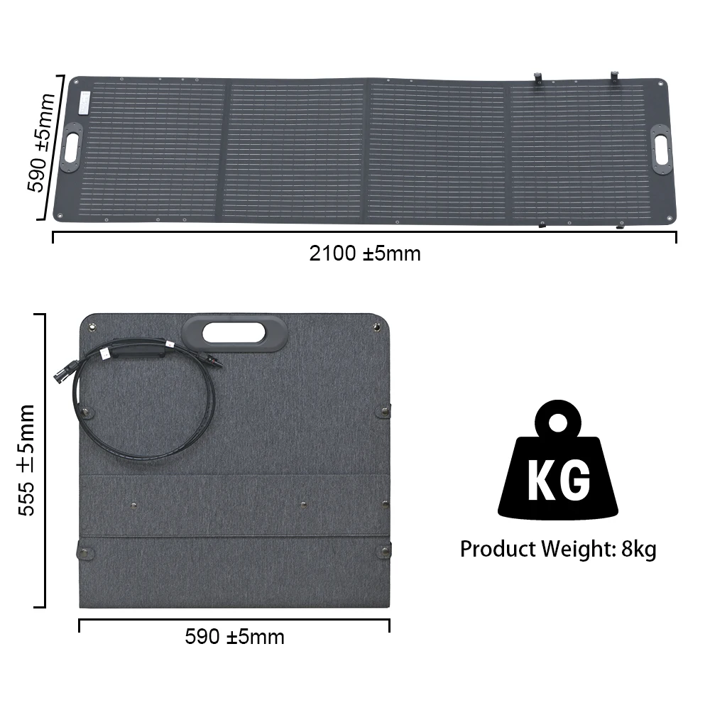200W 24V Foldable Solar Panel 23.7% conversion efficiency ETFE Solar Charger for Camping RV-Trip outdoor Green Power foldable solar charger