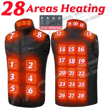 USB Heated Vest – Men’s & Women’s Electric Thermal Jacket with 9/28 Heating Zones, Winter Body Warmer (Up to 6XL) 1