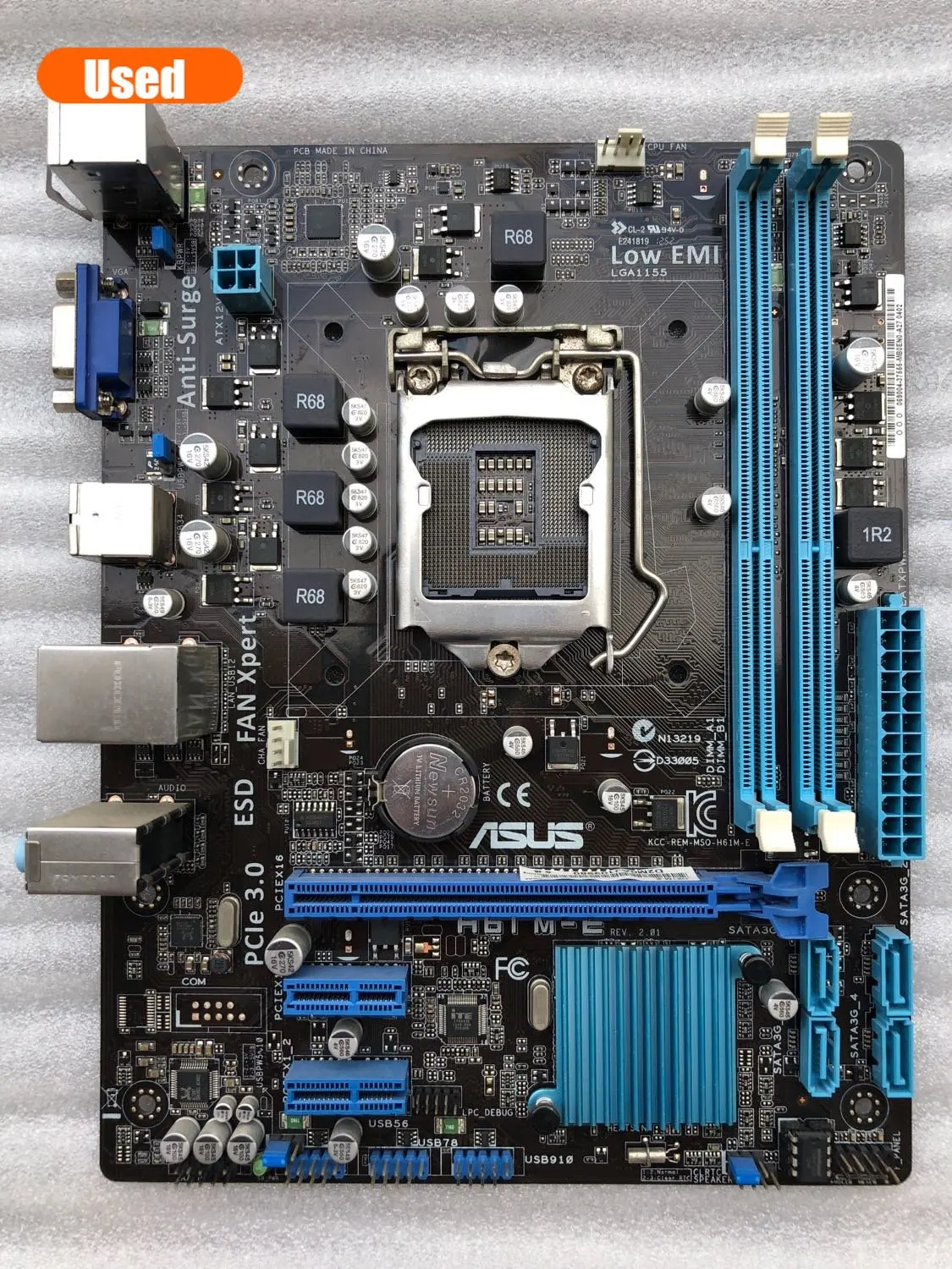 ASUS placa base de H61M E usada, LGA 1155 DDR3, compatible con I3, I5, I7, cpu H61, de