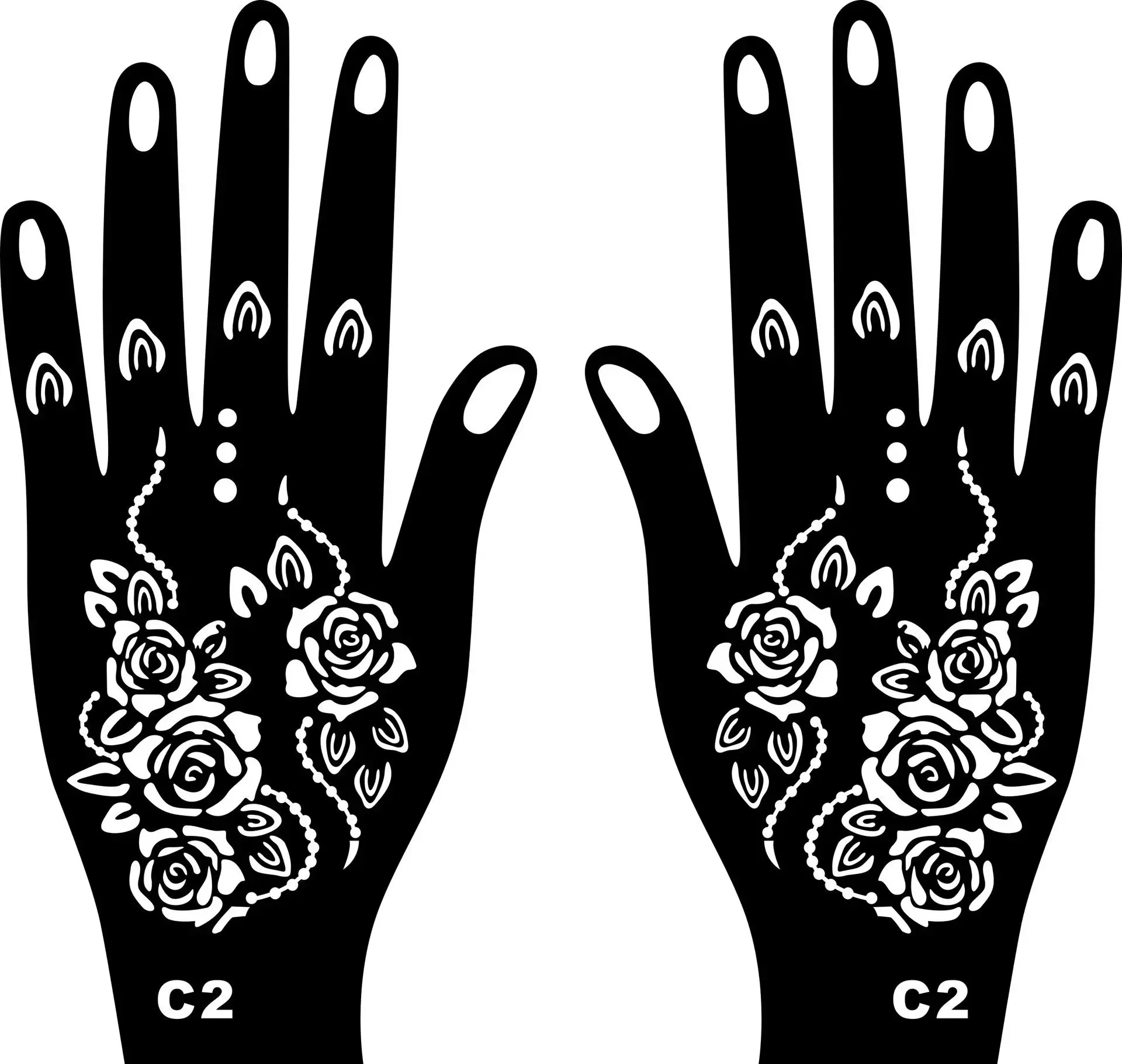 2025 New Professional Henna Stencil Temporary Hand Tattoo Body Art Sticker Template Wedding Tool Flower Tattoo Stencil