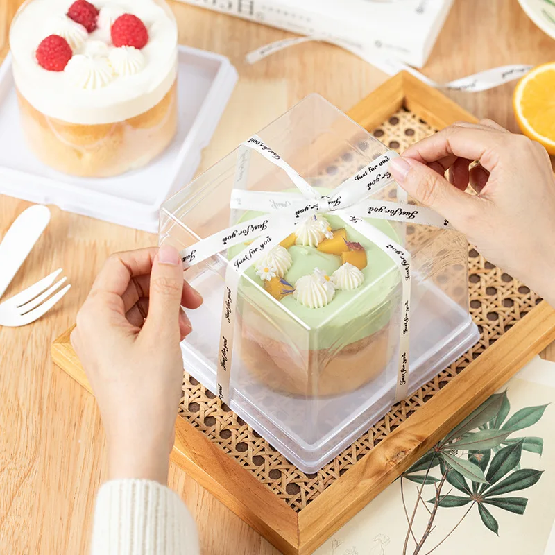 Scatola trasparente per torte da 25,4 cm, 30 x 30 x 40 cm, scatola regalo trasparente per torte con coperchio, bandiera per feste di compleanno