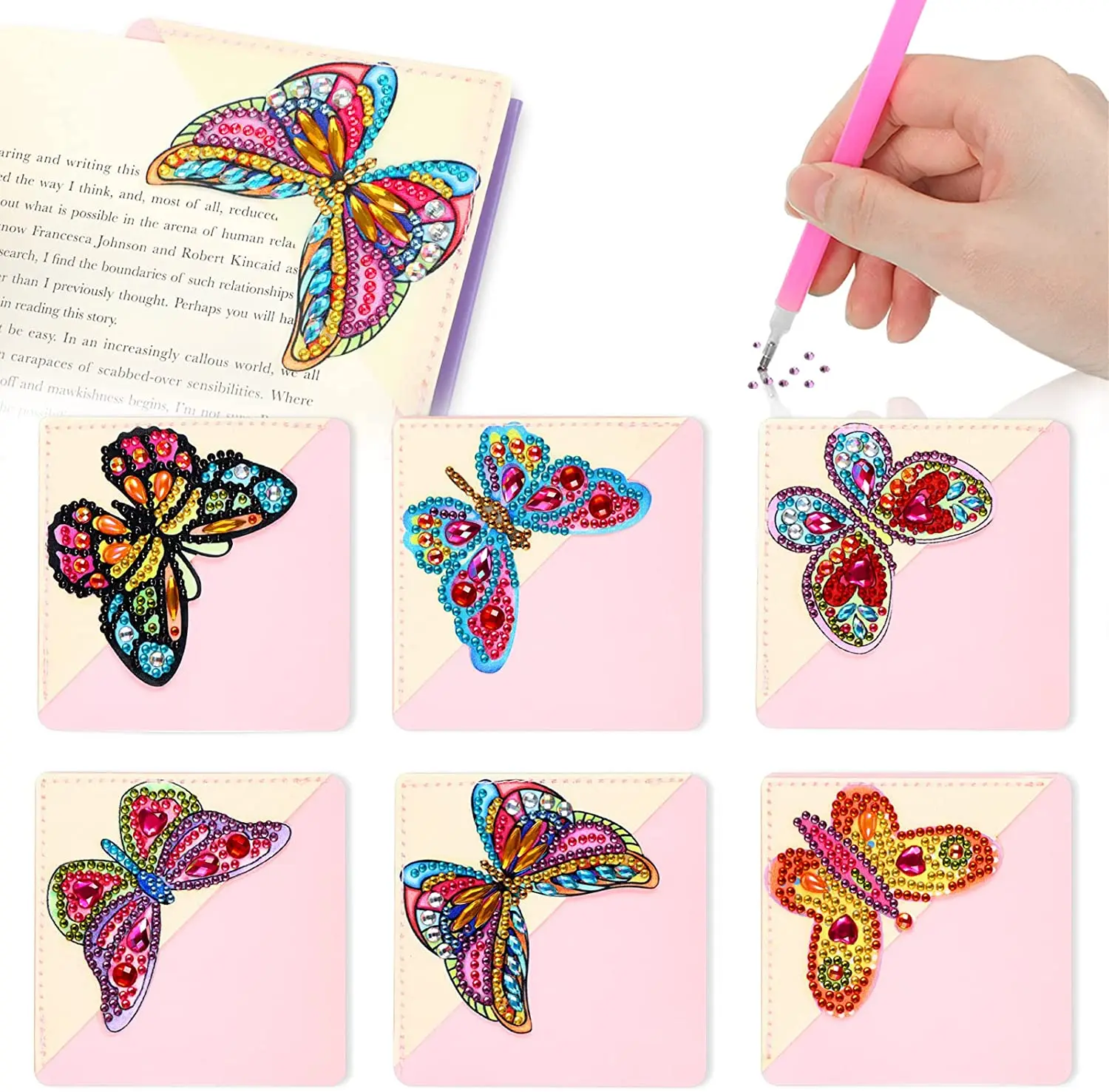 

DIY алмазная живопись, угловая книга, красивая бабочка, Алмазная мозаика, треугольная Закладка, детский подарок ручной работы