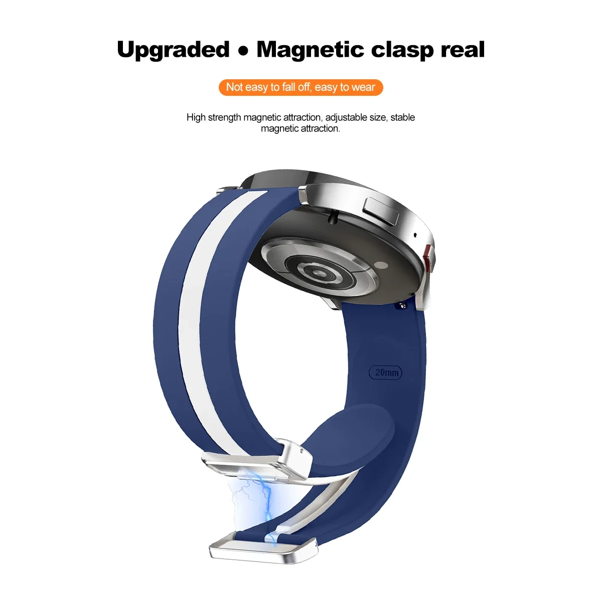 Magnetic Button Bracelet Universal Watch Strap, Available in Multiple Widths