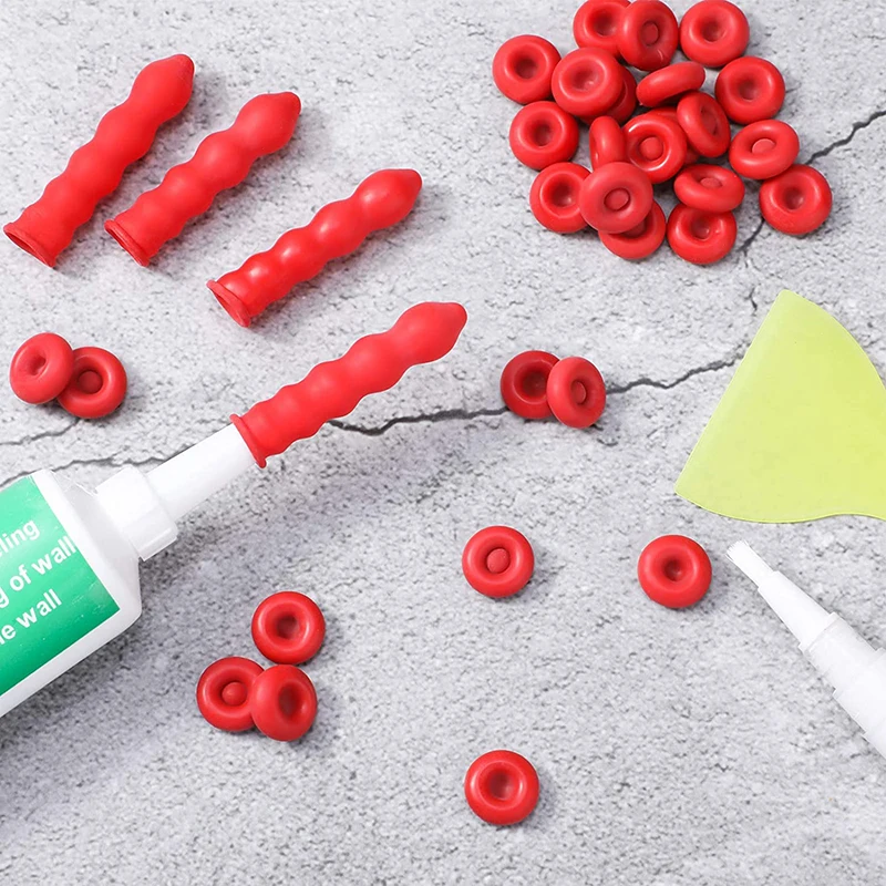 10-100pcs Caulking Gun Nozzles Cap Red Caulk Saving Caulk Saver Tube Covers for Sealing Preserving Finishing Construction Tools 4