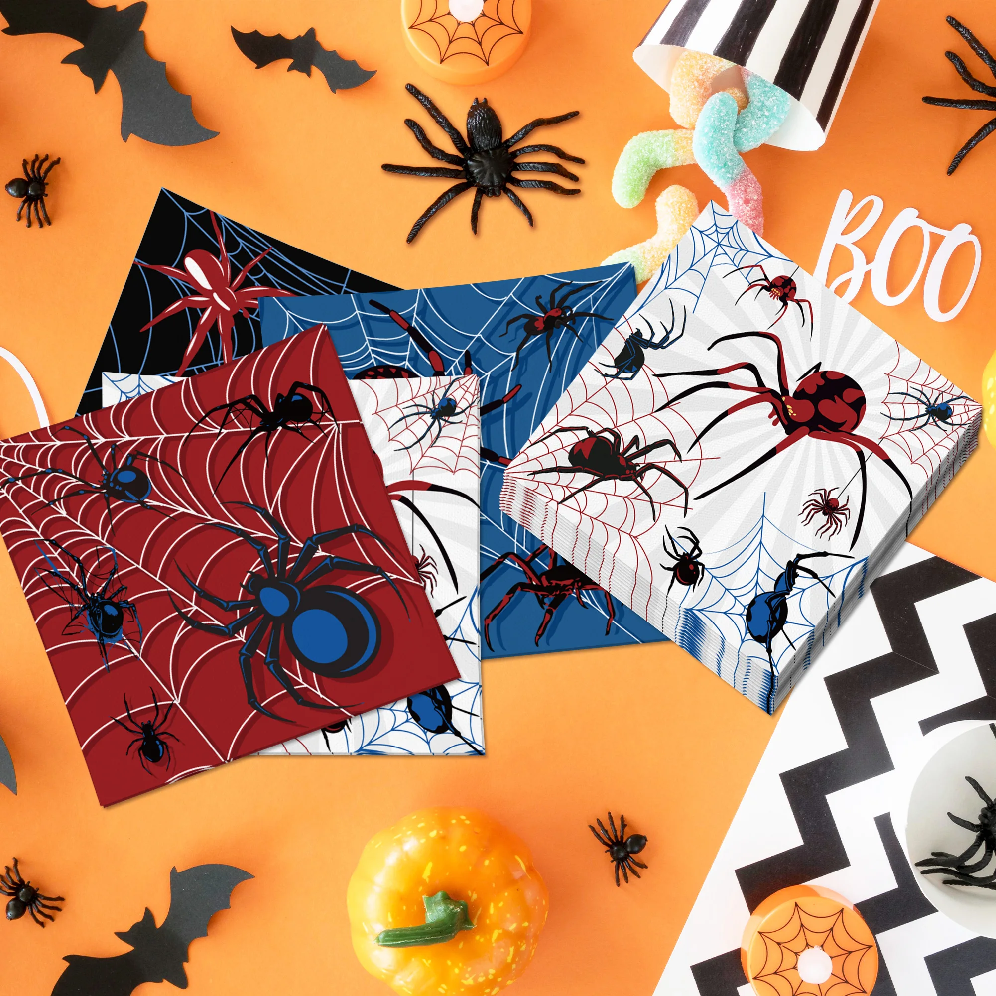 20/40 stücke Halloween Spinne Muster Servietten Für Halloween Dekoration Einweg Abendessen Papier Taschentücher Für Halloween Party Liefert – Detail 14